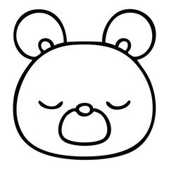 quirky line drawing cartoon bear