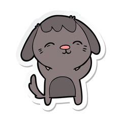 sticker of a happy cartoon dog