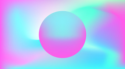 Pink Circle. Futuristic Abstract geometry.Cyberpunk. Synthwave style 80s - 90s. Vaporwave. Retrowave. Vector Holographic effect. Duotone