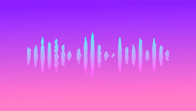 Abstract Futuristic Music wave. Cyberpunk. Electronic music. Deep house. Synthwave style 80s - 90s. Vaporwave. Retrowave. Vector Holographic effect © Igor