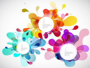 Fototapeta premium Abstract colored flower background with circles.