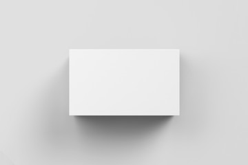 Realistic White Blank Shoe Box, isolated on soft gray background. Mock-up for your design.3D rendering.