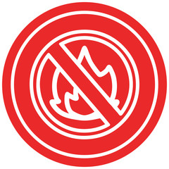 no flames circular icon