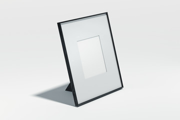 Blank photo frame on white background. 3d rendering.