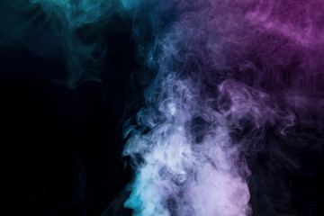 Colorful smoke on black background