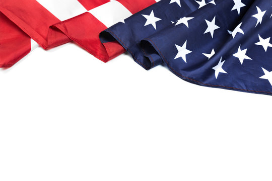 American flag border isolated on white - Image.