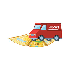 delivery service van with map guide