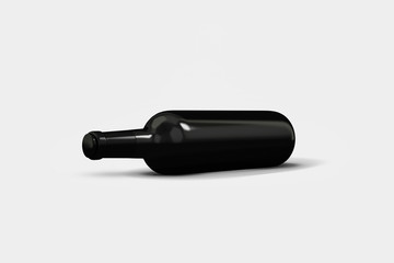 Wine Bottle Mock-Up isolated on soft gray background. Blank Label. 3D rendering