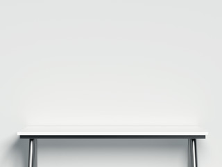 White table as Modern Showcase with empty space on pedestal. 3d rendering.