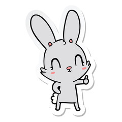 sticker of a cute cartoon rabbit