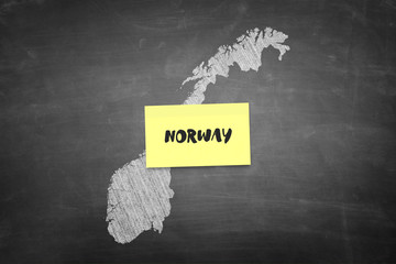 Norway shape in blackboard