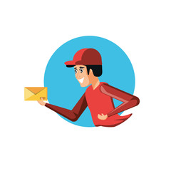 delivery worker with envelope