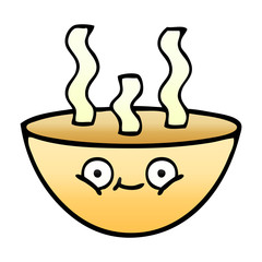 gradient shaded cartoon bowl of hot soup