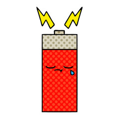 comic book style cartoon battery