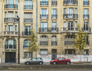 Fototapeta na wymiar PARIS, FRANCE - 02 OCTOBER 2018: full frame image of building in Paris, France