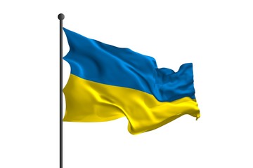 Waving flag of Ukraine. 3D rendering