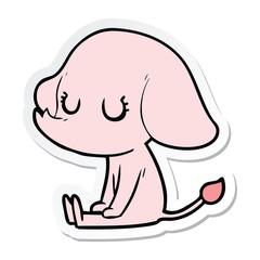 sticker of a cute cartoon elephant