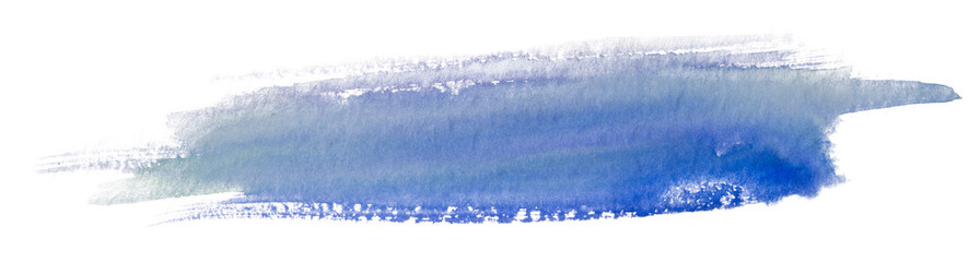 Watercolor element texture blue stain drawn by freehand brush.