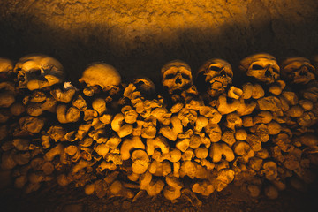 Naples (Italy) - The Fontanelle cemetery is a charnel house, an ossuary, located in a cave in the tuff hillside in the Materdei section of the city