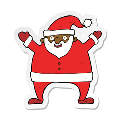 sticker of a cartoon santa claus