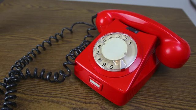 Ringing Red Rotary Phone