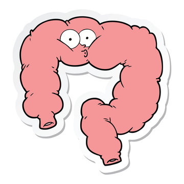 sticker of a cartoon surprised colon