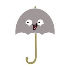flat color retro cartoon umbrella