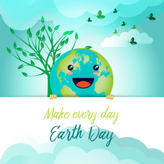 Happy earth day - kawaii style