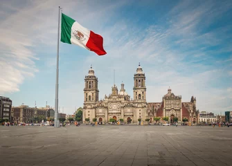 Foto op Aluminium Zocalo-plein en kathedraal van Mexico-Stad - Mexico-Stad, Mexico © diegograndi