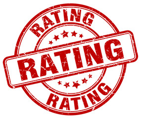 rating red grunge round vintage rubber stamp