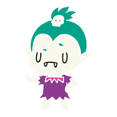 cartoon kawaii of cute vampire girl