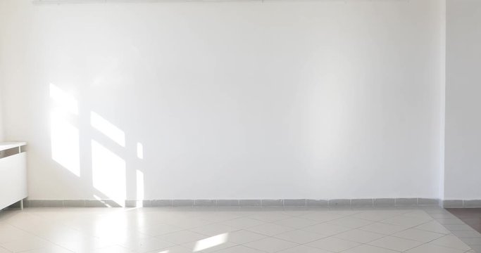 White wall corridor hallway blank empty sun