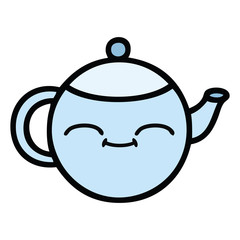 cute cartoon happy teapot