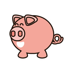 saving piggy isolated icon