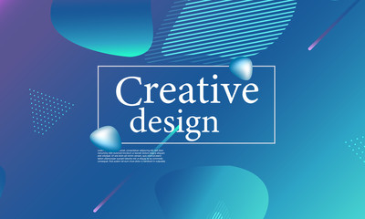 Fluid shapes composition. Wavy cover design.