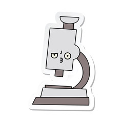 sticker of a cute cartoon microscope