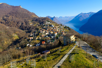 Naklejka premium Monte Bre, near Lugano