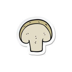 sticker of a cartoon mushroom slice