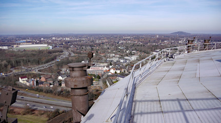 Aussicht auf Oberhausen, Duisburg und Bottrop vom Gasometer Dach