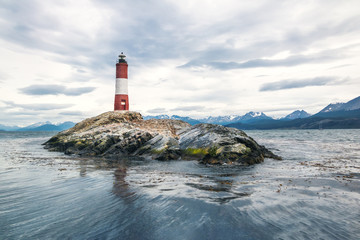 Les Eclaireurs lighthouse on Beagle Channel, Ushuaia - Argentina - obrazy, fototapety, plakaty
