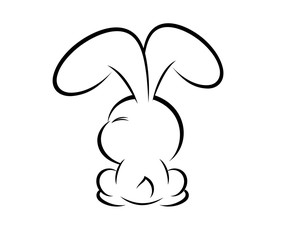 Illustrations of rabbit action logo on white background, Animals vector of isolated a cute rabbit icon
