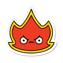 sticker of a cute cartoon fire