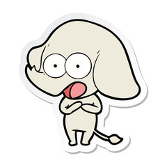 sticker of a cute cartoon elephant