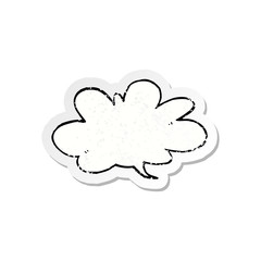 retro distressed sticker of a cartoon speech bubble