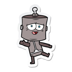 sticker of a cartoon robot
