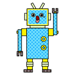 comic book style cartoon robot