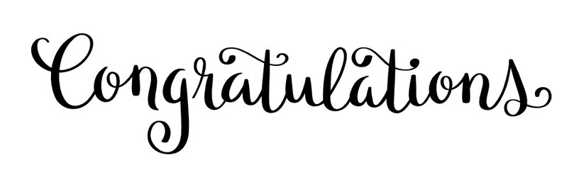 CONGRATULATIONS brush calligraphy banner