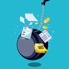 tax day with destruction ball and set icon