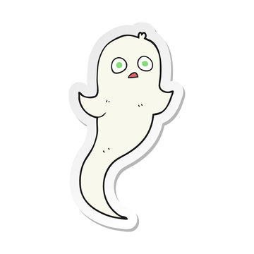 sticker of a cartoon halloween ghost