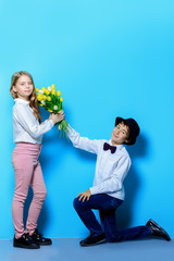 flowers and kids